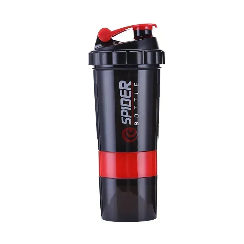 3 Layer Shaker Bottle - Protein Mixing Sports Fitness Water Cup 550ML