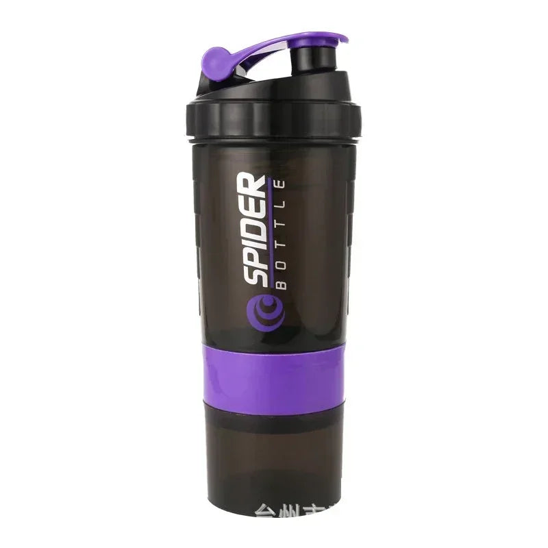 3 Layer Shaker Bottle - Protein Mixing Sports Fitness Water Cup 550ML