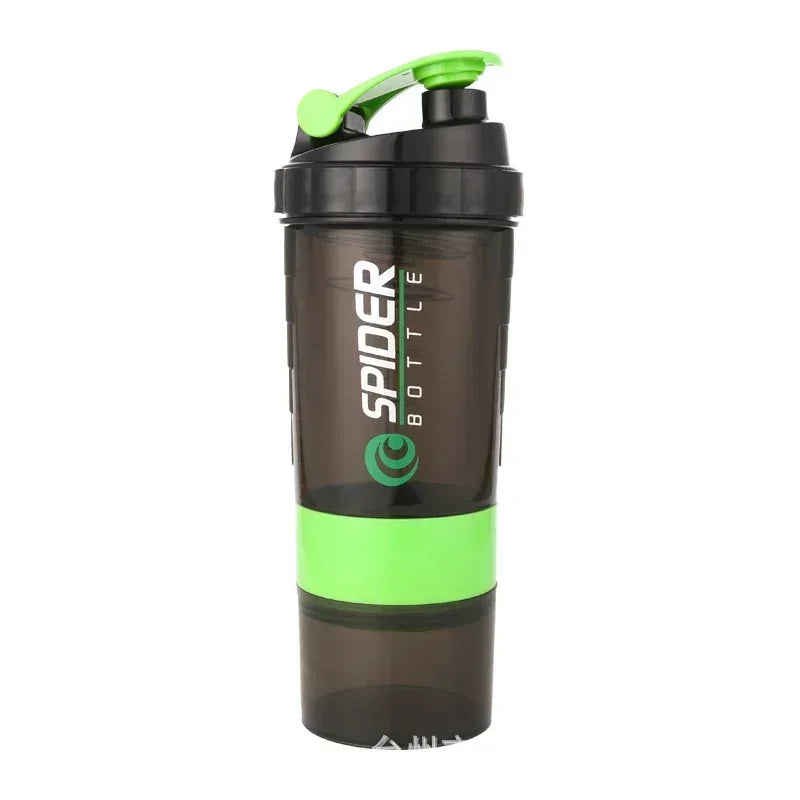 3 Layer Shaker Bottle - Protein Mixing Sports Fitness Water Cup 550ML