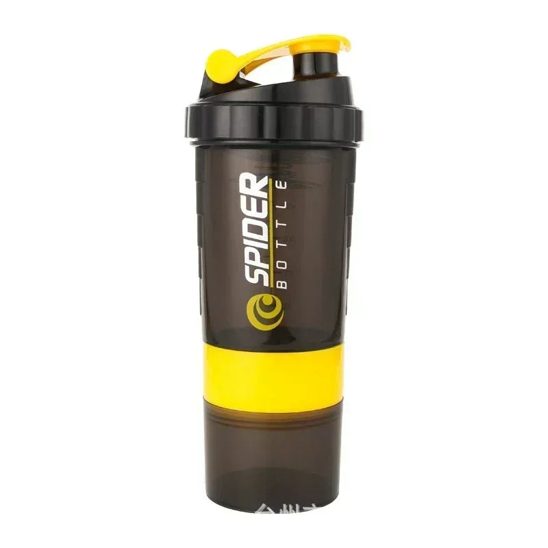 3 Layer Shaker Bottle - Protein Mixing Sports Fitness Water Cup 550ML