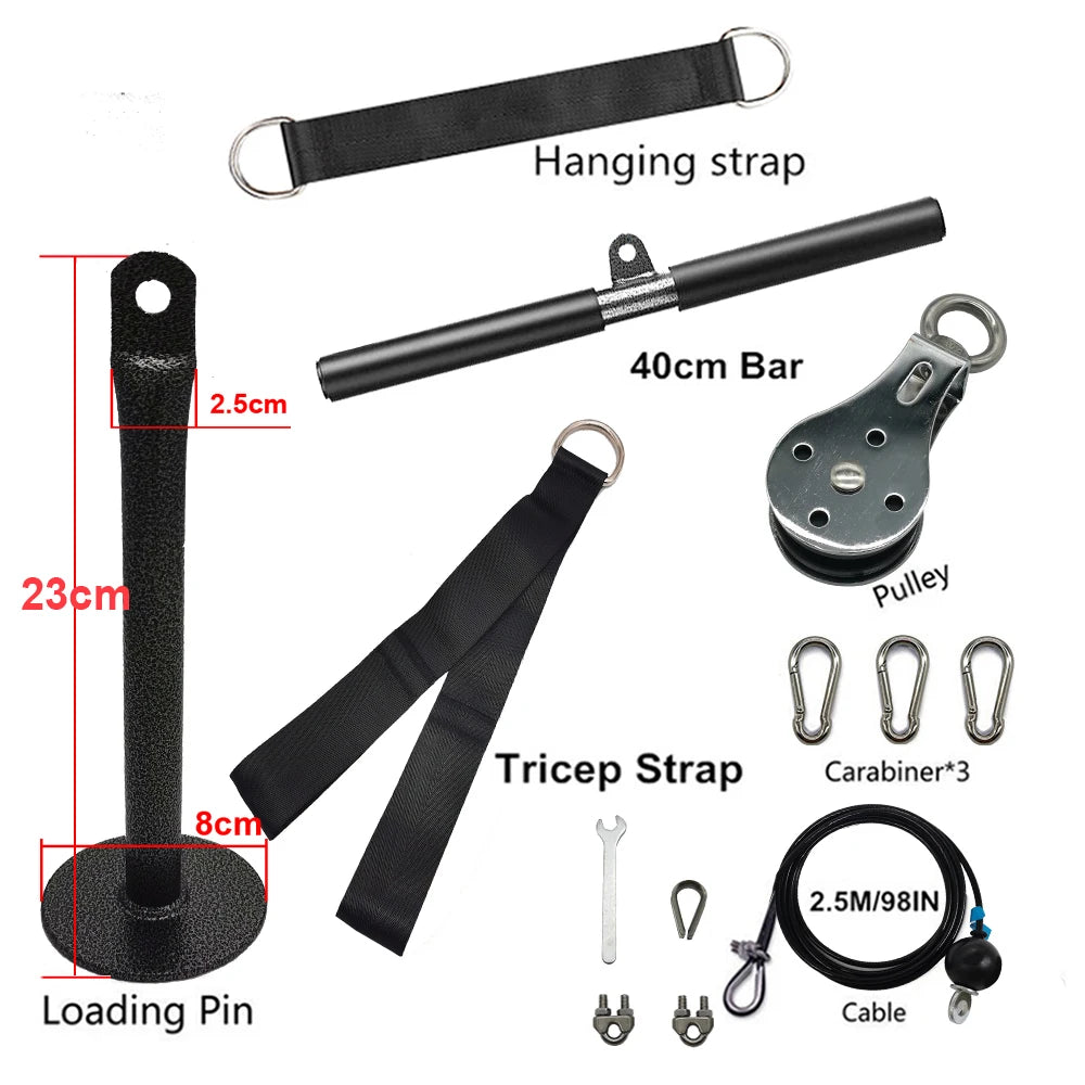 Adjustable Fitness Pulley Cable Machine System for Home Gym Training