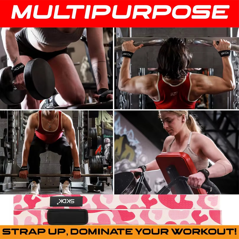 Weightlifting Straps with Anti-Slip Silicone for Strength Training & Wrist Support