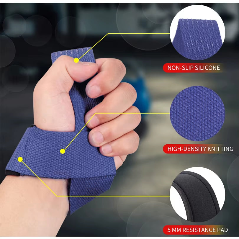 Weightlifting Straps with Anti-Slip Silicone for Strength Training & Wrist Support