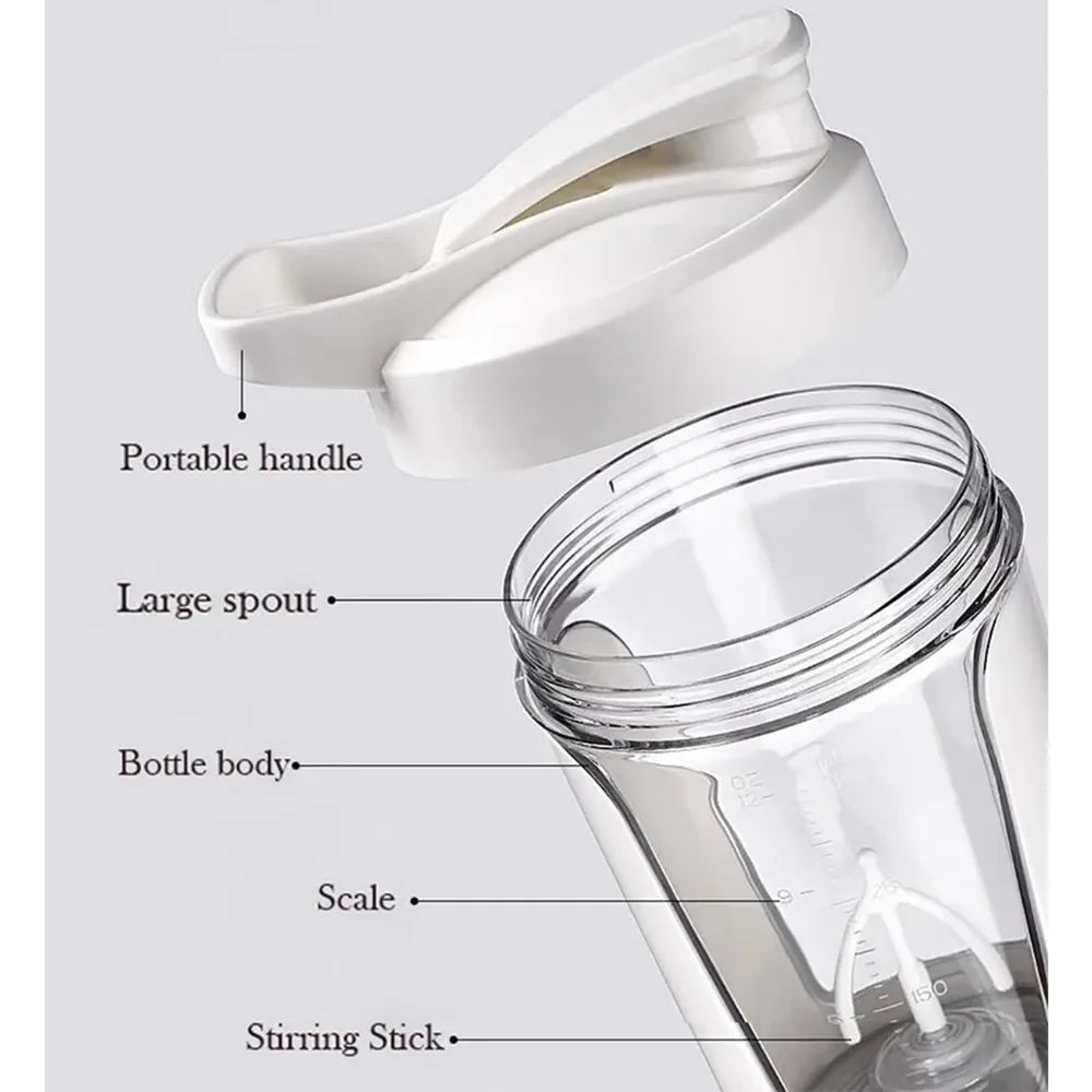 Electric Protein Shaker Cup - BPA Free USB Rechargeable Automatic Mixing 450ML