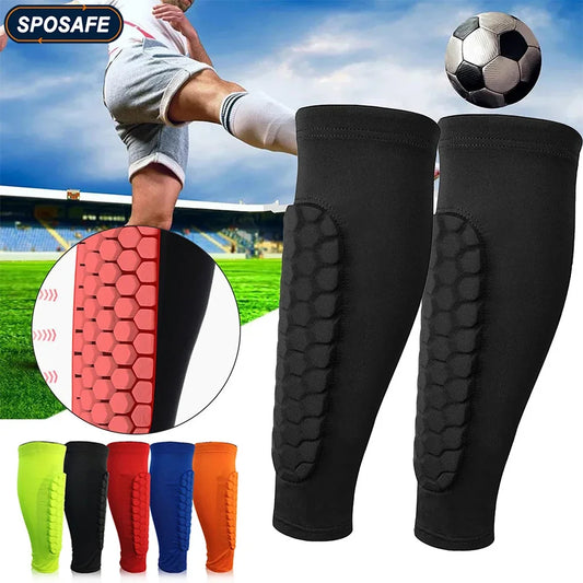 Honeycomb Soccer Shin Guards with Protective Leg Sleeves for Football