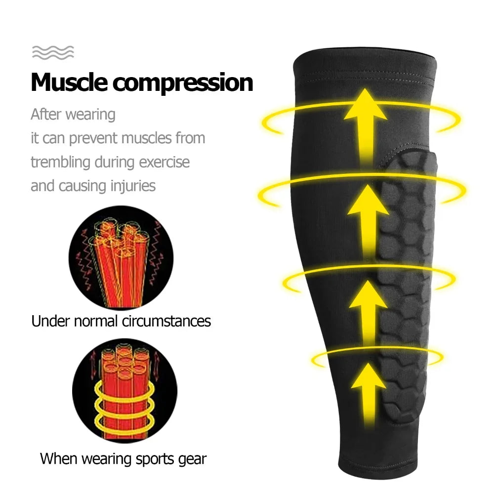 Honeycomb Soccer Shin Guards with Protective Leg Sleeves for Football