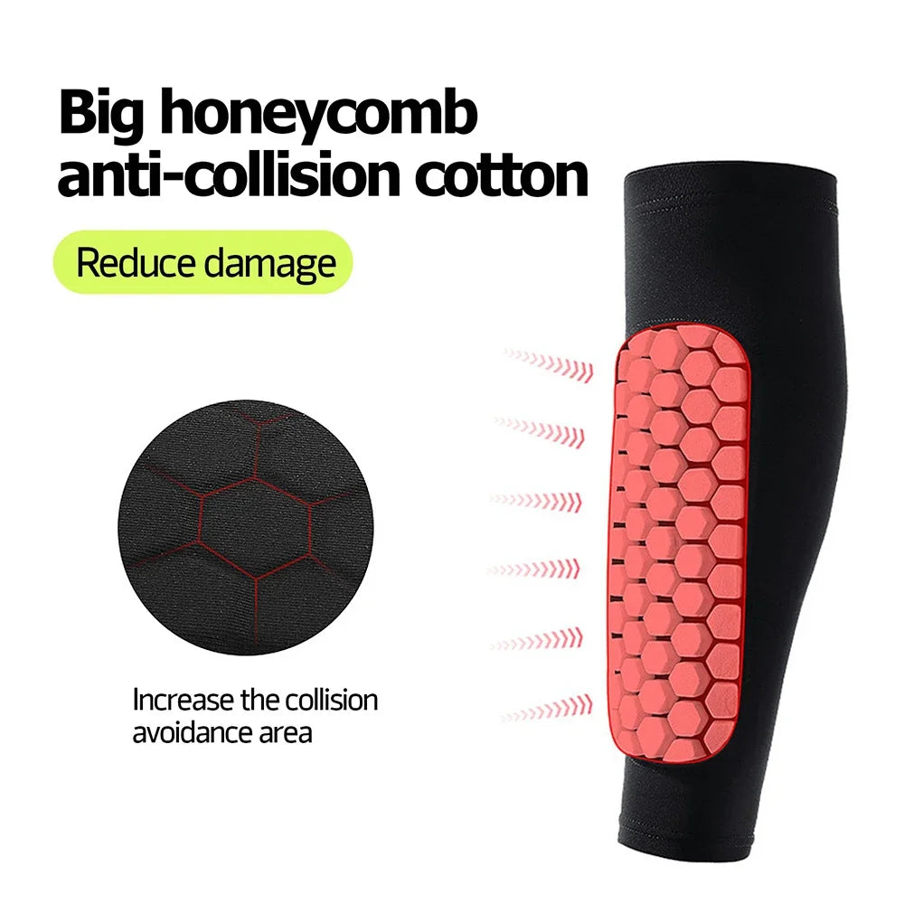 Honeycomb Soccer Shin Guards with Protective Leg Sleeves for Football