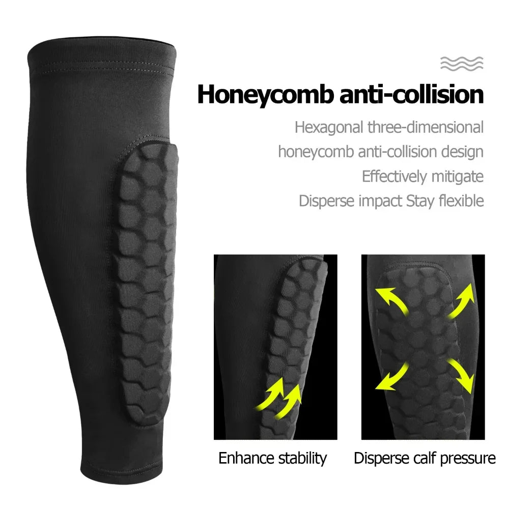 Honeycomb Soccer Shin Guards with Protective Leg Sleeves for Football