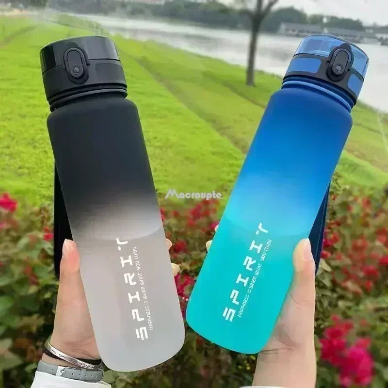 Large Capacity Sports Water Bottle - 0.5L/1L Leak Proof Colorful Portable Gym Fitness