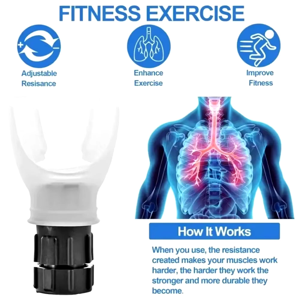 Portable Breathing Exercise Device for Lung Fitness & Endurance Training