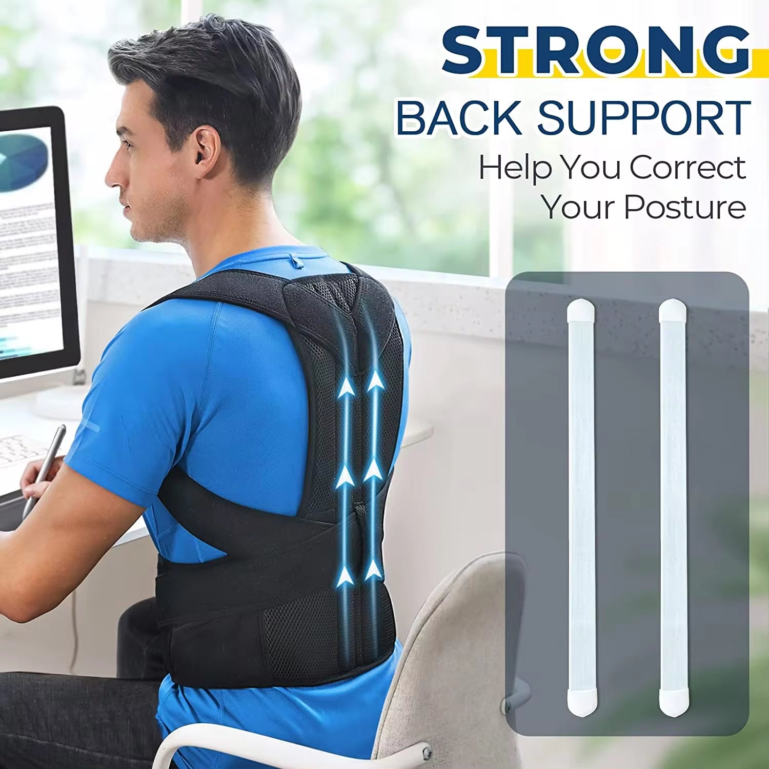 Back Posture Corrector with Clavicle Support & Shoulder Alignment Brace