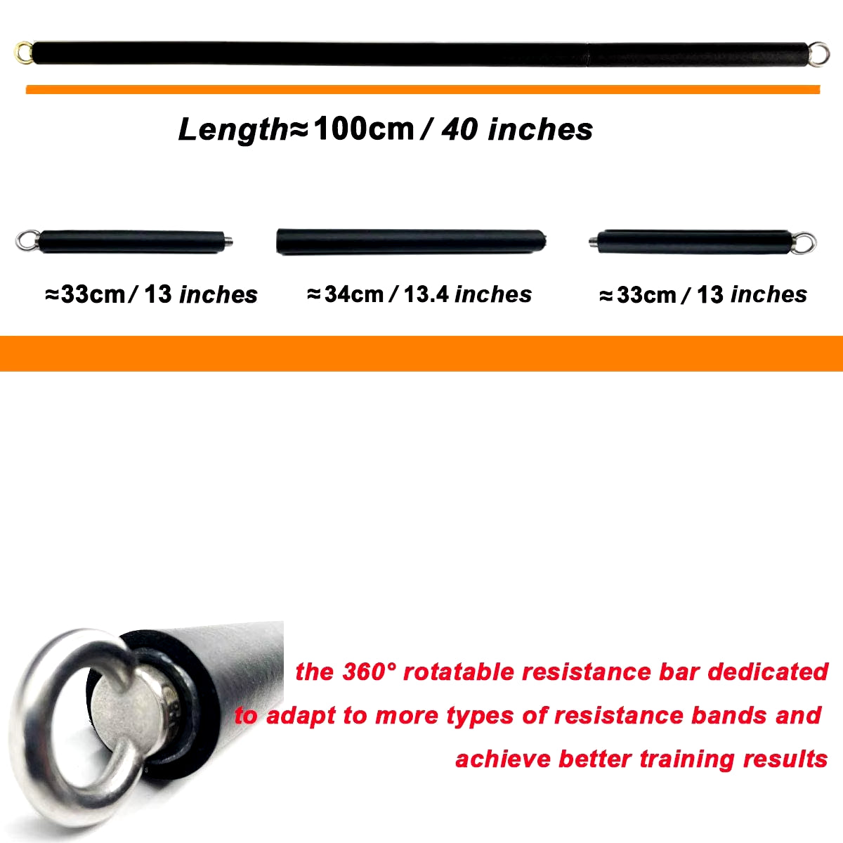 Workout Bar Fitness Resistance Bands Set for Pilates Yoga & Home Training