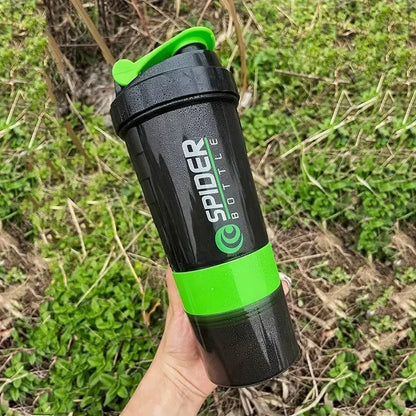 3 Layer Shaker Bottle - Protein Mixing Sports Fitness Water Cup 550ML