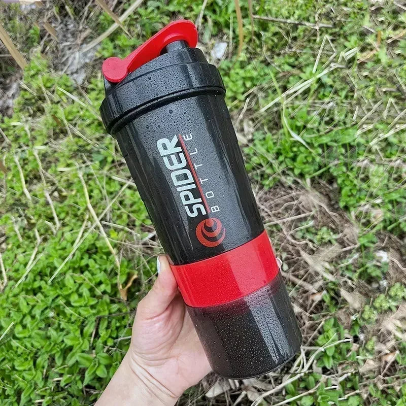 3 Layer Shaker Bottle - Protein Mixing Sports Fitness Water Cup 550ML