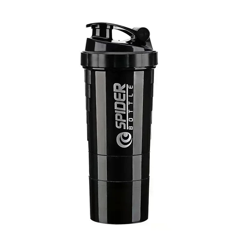 3 Layer Shaker Bottle - Protein Mixing Sports Fitness Water Cup 550ML