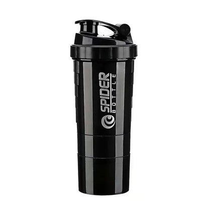 3 Layer Shaker Bottle - Protein Mixing Sports Fitness Water Cup 550ML