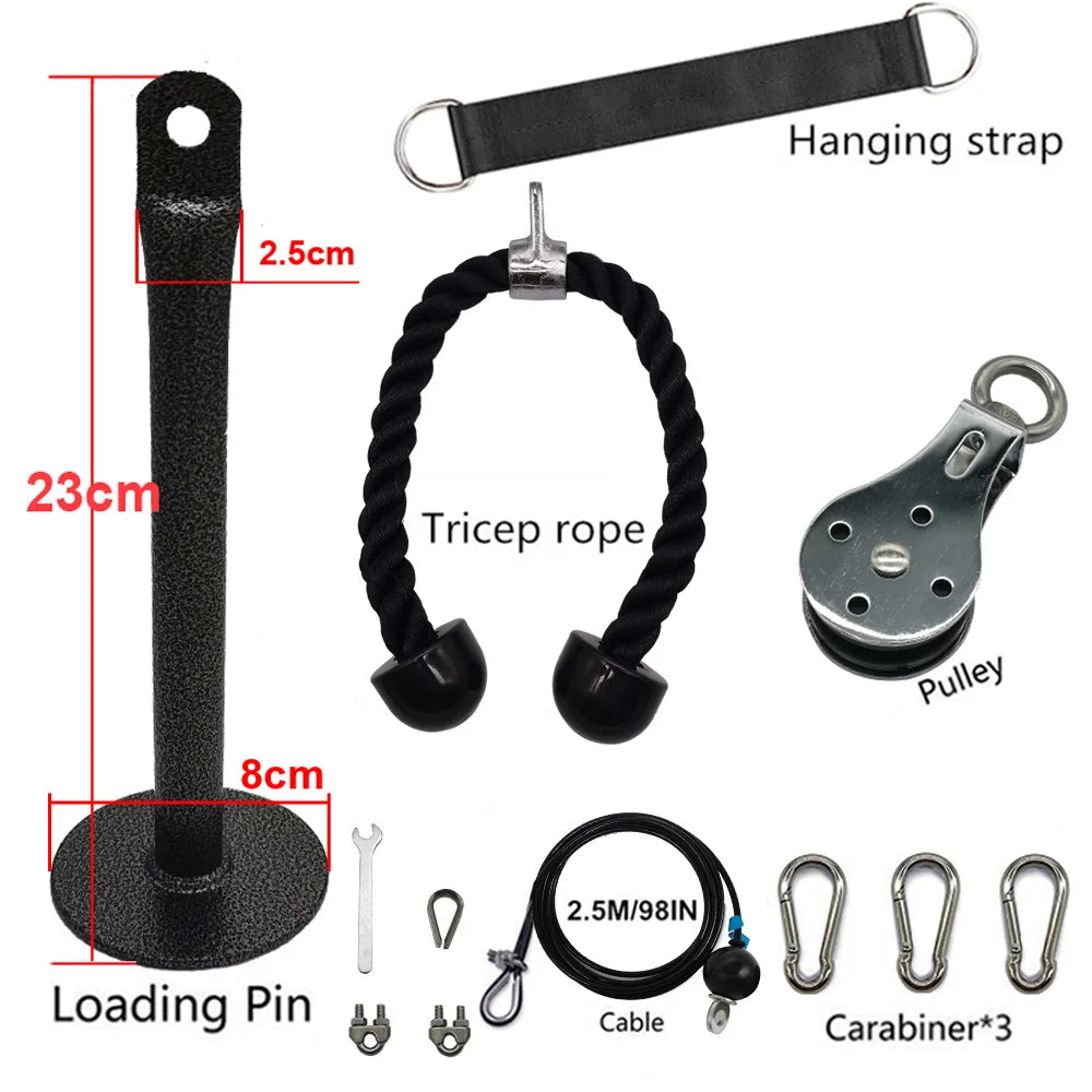 Adjustable Fitness Pulley Cable Machine System for Home Gym Training