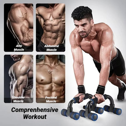 Non-Slip H-Shaped Push Up Bars for Home Fitness & Chest Muscle Training