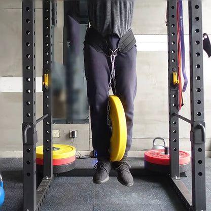  Heavy-Duty Weight Lifting Belt with Chain for Pull Up & Bodybuilding Training