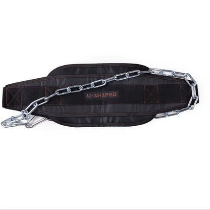  Heavy-Duty Weight Lifting Belt with Chain for Pull Up & Bodybuilding Training