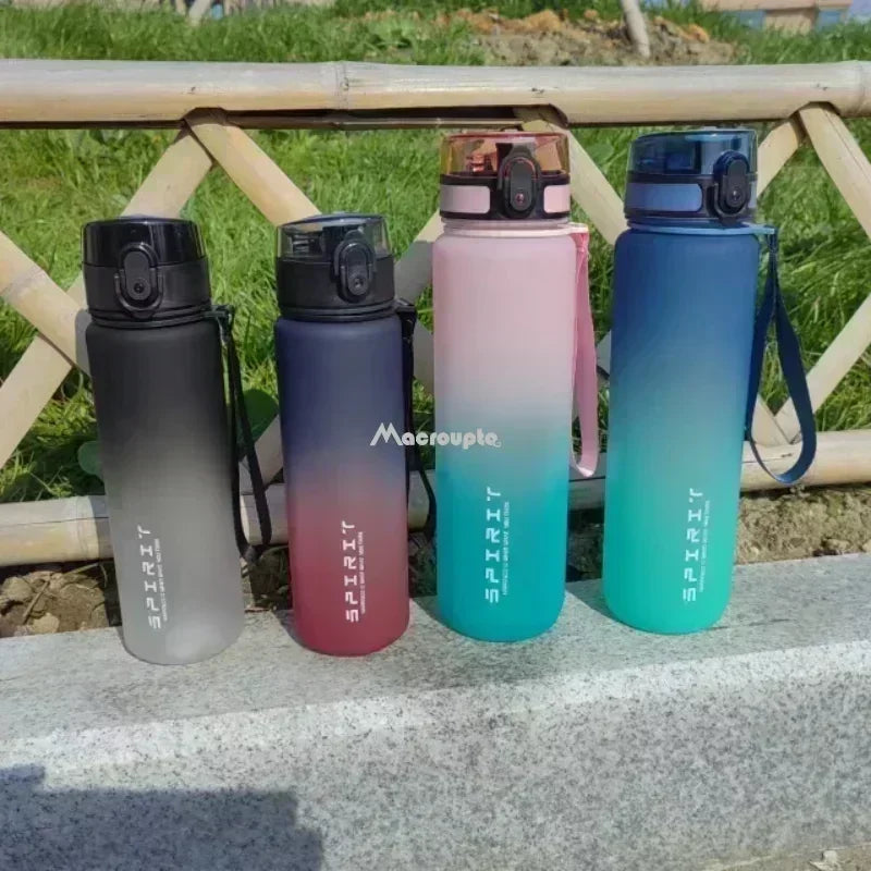  Large Capacity Sports Water Bottle - 0.5L/1L Leak Proof Colorful Portable Gym Fitness