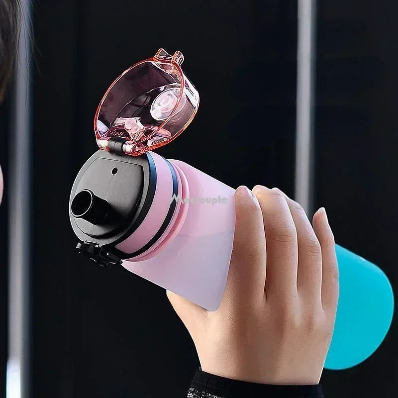  Large Capacity Sports Water Bottle - 0.5L/1L Leak Proof Colorful Portable Gym Fitness
