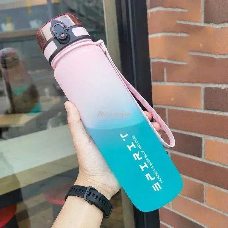  Large Capacity Sports Water Bottle - 0.5L/1L Leak Proof Colorful Portable Gym Fitness