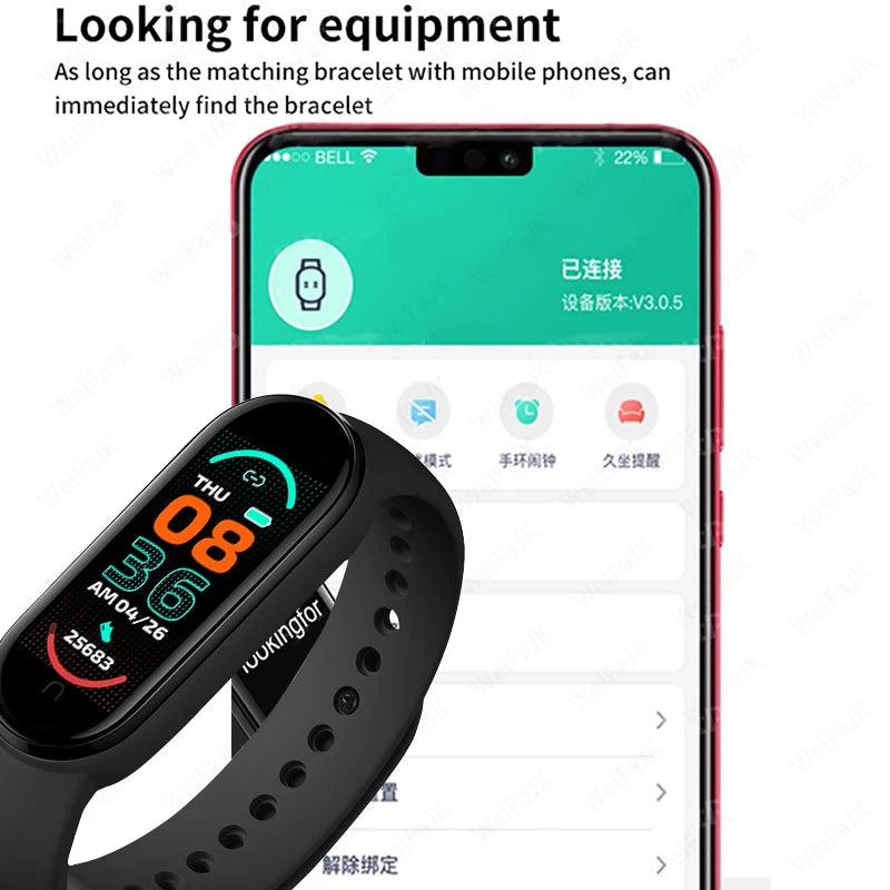 M6 Fitness Smart Watch with Heart Rate & Sports Tracking for Active Lifestyle