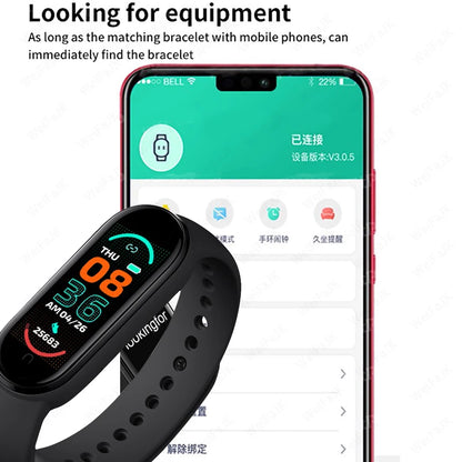 M6 Fitness Smart Watch with Heart Rate & Sports Tracking for Active Lifestyle