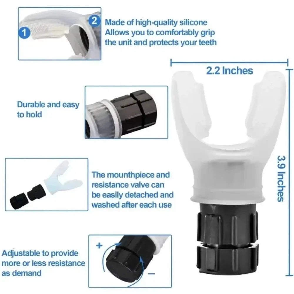 Portable Breathing Exercise Device for Lung Fitness & Endurance Training